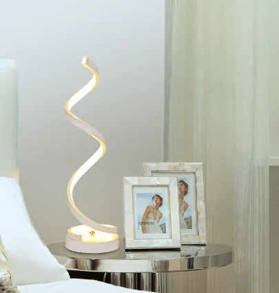 Black Spiral Table Lamp for Bedroom (One Piece)